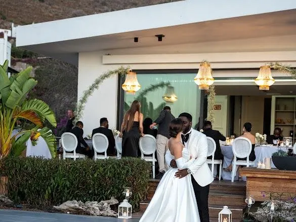 Evening event setup with decoration and cocktails at Marinhill in Bodrum